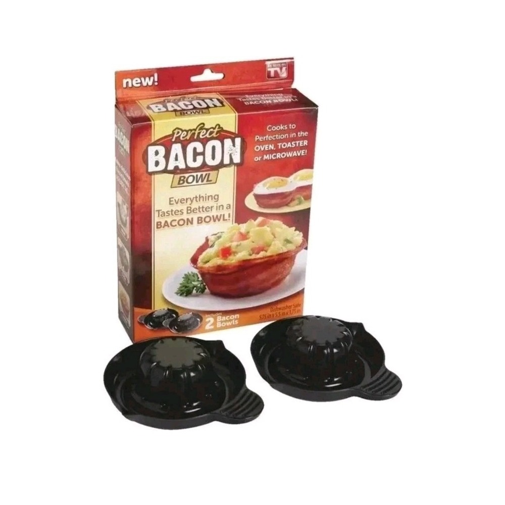 As Seen On TV Perfect Bacon Bowl 2 Bowls Included Dishwasher Safe New in Box